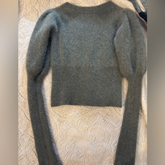 Veronica Beard Charcoal Sweater with Gold Buttons - Picture 6 of 7